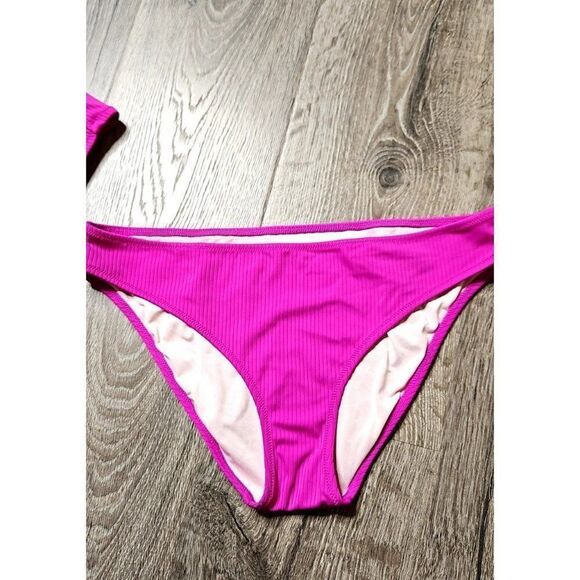 Shade & Shore Ribbed Bandeu 2-Piece Bikini Women's Size Medium / 36B - Picture 6 of 7